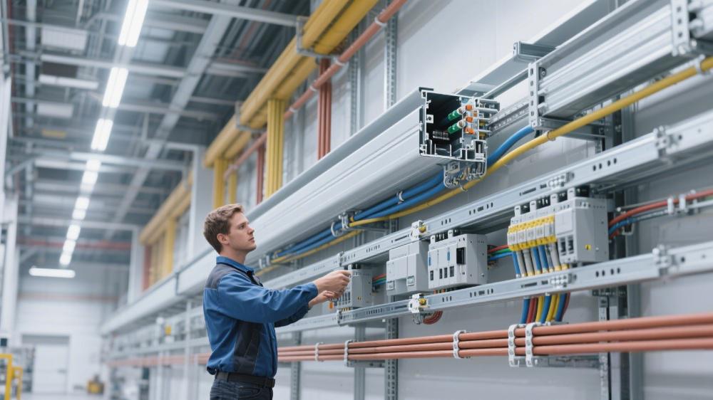 Tap-off unit being installed on a busbar
