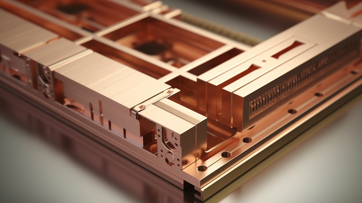 Copper busbar installation close-up