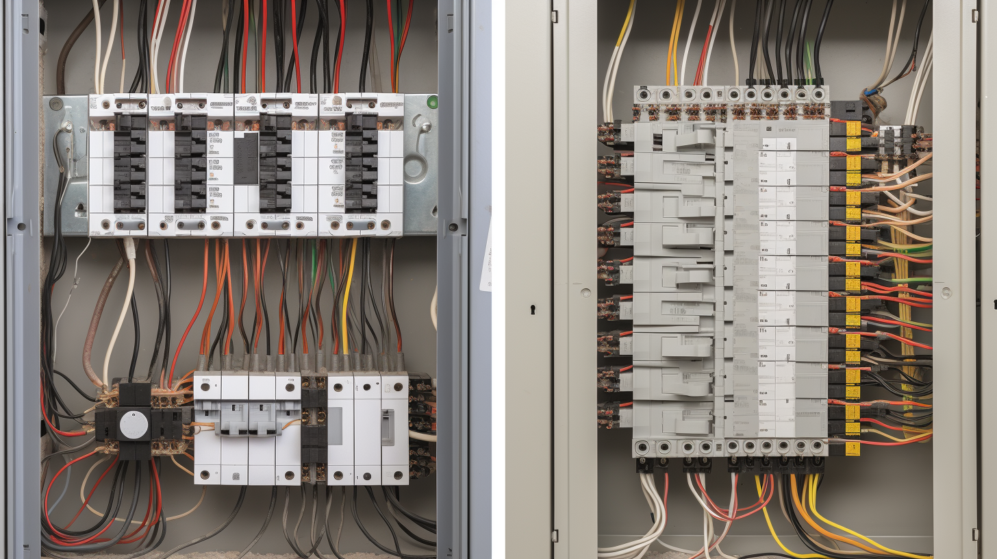 Electrical panel showing separate ground and neutral bus bars