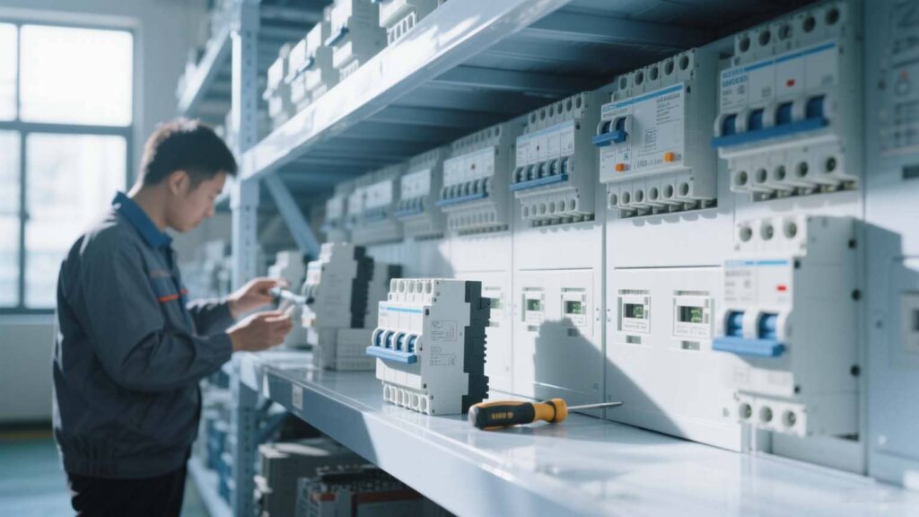 MCCB pan assembly installed in distribution box