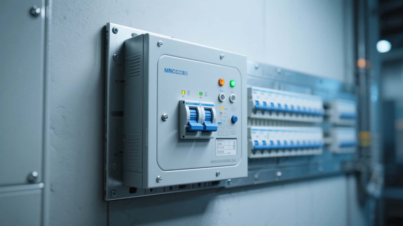 Internal view of MCCB distribution board components