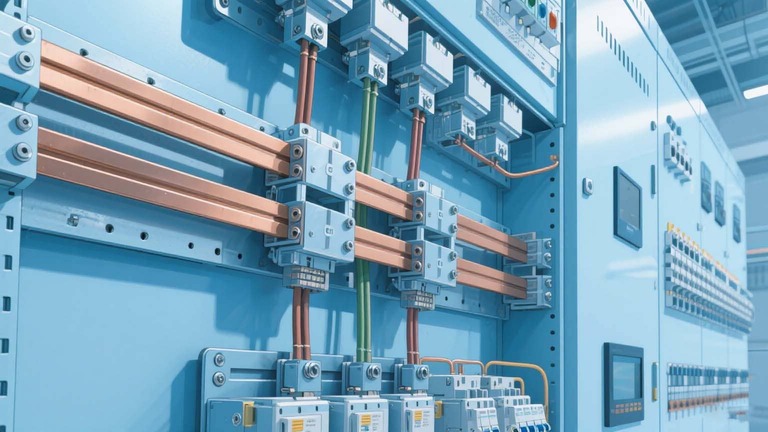 Exploded view of busbar assembly components