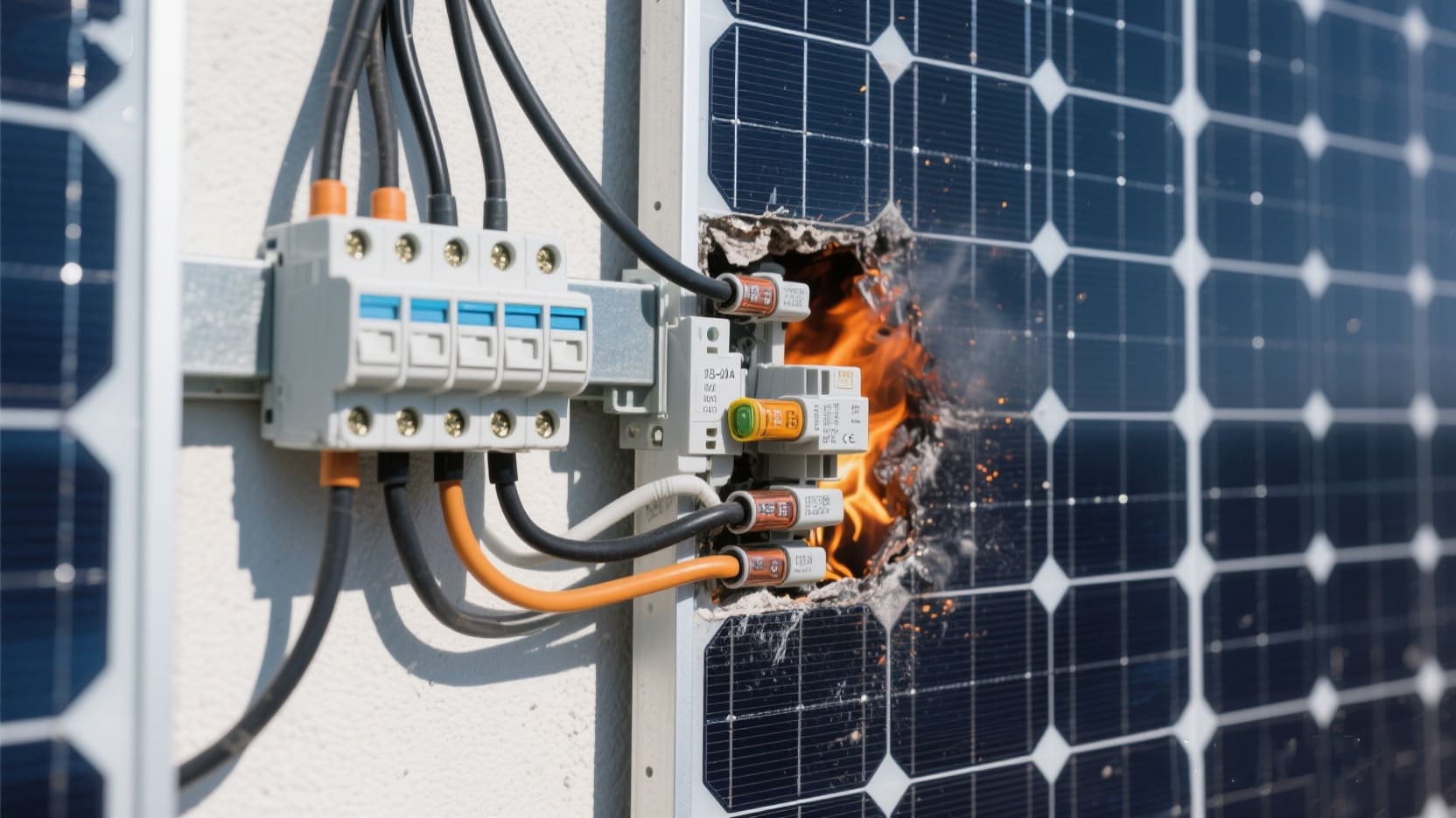 Solar array with string fuse protection