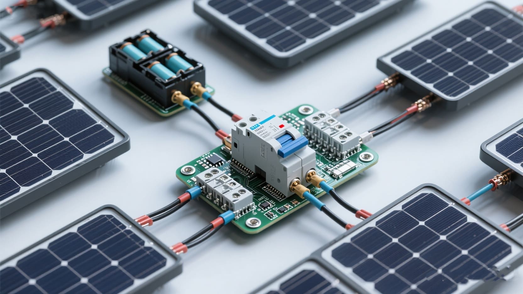 Solar array with circuit breaker panel