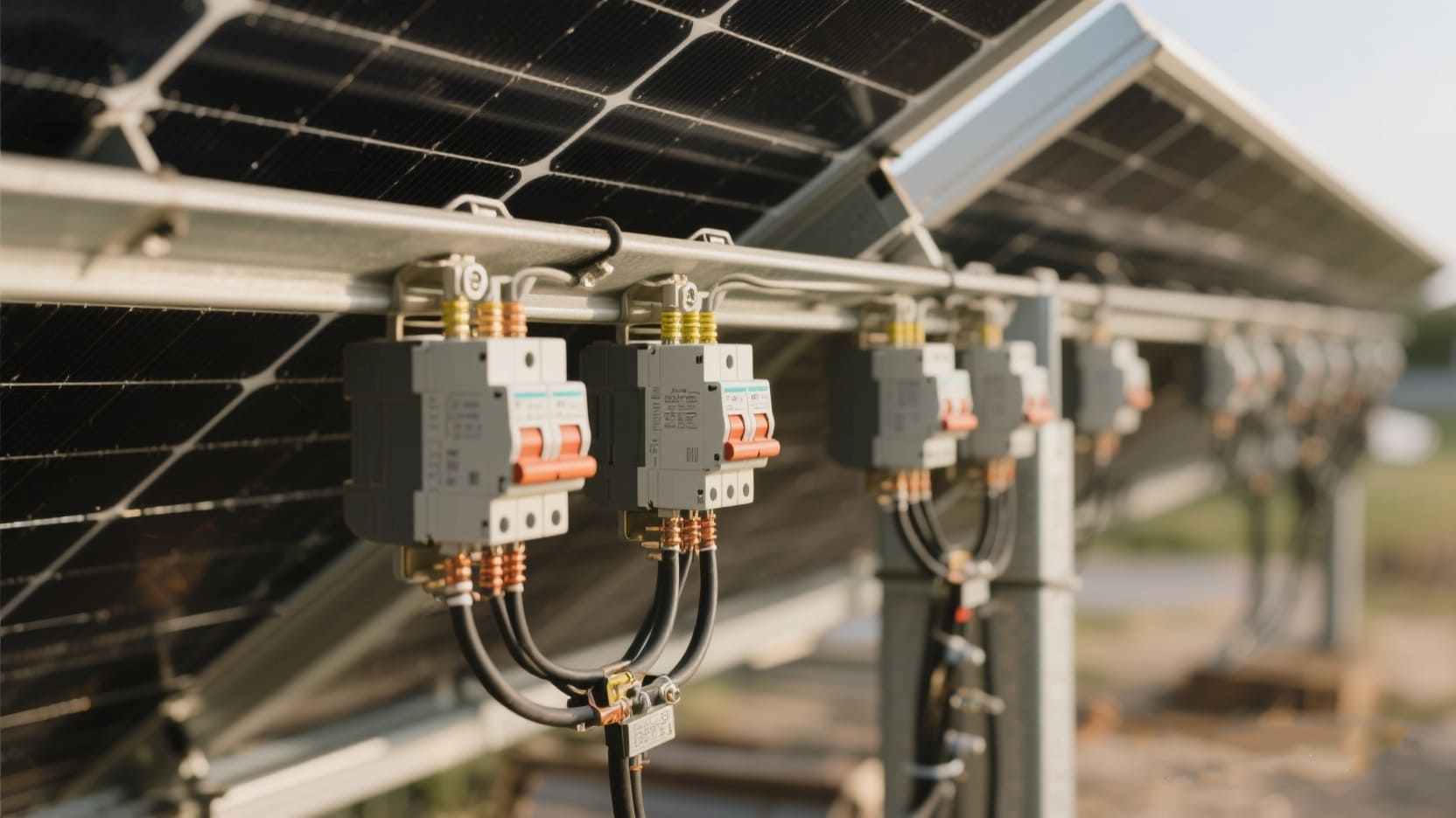 Solar panel with circuit breaker protection