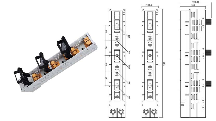 Fuse disconnector switch in open position