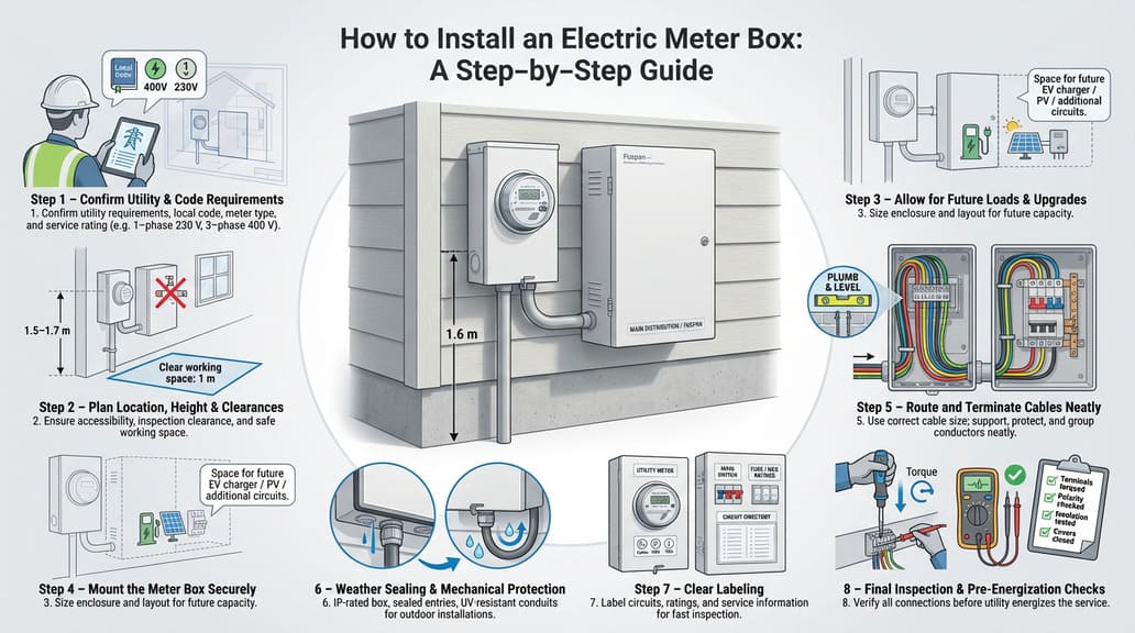 how to install an electric meter box electric meter box installation guide
