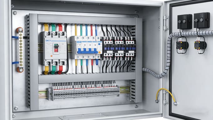 MCCB pan assembly and busbar in distribution box mccb pan assembly and busbar
